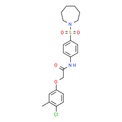 ChemSpider 2D Image | N-[4-(1-Azepanylsulfonyl)phenyl]-2-(4-chloro-3-methylphenoxy)acetamide | C21H25ClN2O4S