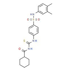ChemSpider 2D Image | N-({4-[(3,4-Dimethylphenyl)sulfamoyl]phenyl}carbamothioyl)cyclohexanecarboxamide | C22H27N3O3S2