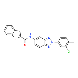 ChemSpider 2D Image | N-[2-(3-Chloro-4-methylphenyl)-2H-benzotriazol-5-yl]-1-benzofuran-2-carboxamide | C22H15ClN4O2