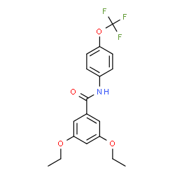 ChemSpider 2D Image | 3,5-Diethoxy-N-[4-(trifluoromethoxy)phenyl]benzamide | C18H18F3NO4
