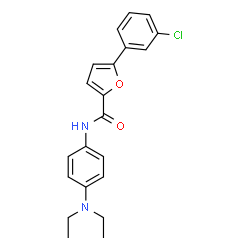 ChemSpider 2D Image | 5-(3-Chlorophenyl)-N-[4-(diethylamino)phenyl]-2-furamide | C21H21ClN2O2