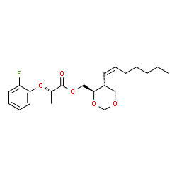 ChemSpider 2D Image | {(4R,5R)-5-[(1Z)-1-Hepten-1-yl]-1,3-dioxan-4-yl}methyl (2S)-2-(2-fluorophenoxy)propanoate | C21H29FO5