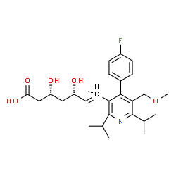 ChemSpider 2D Image | (3R,5S,6E)-7-[4-(4-Fluorophenyl)-2,6-diisopropyl-5-(methoxymethyl)-3-pyridinyl]-3,5-dihydroxy(7-~14~C)-6-heptenoic acid | C2514CH34FNO5
