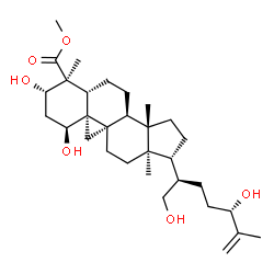 ChemSpider 2D Image | Methyl (1alpha,3beta,9beta,24S)-1,3,21,24-tetrahydroxy-9,19-cyclolanost-25-en-28-oate | C31H50O6