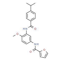 ChemSpider 2D Image | N-{3-[(4-Isopropylbenzoyl)amino]-4-methoxyphenyl}-2-furamide | C22H22N2O4