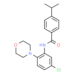 ChemSpider 2D Image | N-[5-Chloro-2-(4-morpholinyl)phenyl]-4-isopropylbenzamide | C20H23ClN2O2