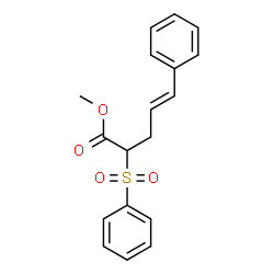 ChemSpider 2D Image | Methyl (4E)-5-phenyl-2-(phenylsulfonyl)-4-pentenoate | C18H18O4S