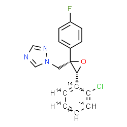 ChemSpider 2D Image | 1-{[(2S,3R)-3-[2-Chloro(~14~C_6_)phenyl]-2-(4-fluorophenyl)-2-oxiranyl]methyl}-1H-1,2,4-triazole | C1114C6H13ClFN3O