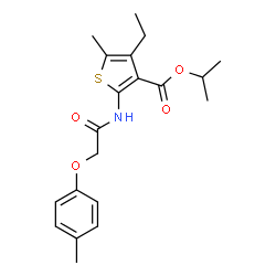 ChemSpider 2D Image | Isopropyl 4-ethyl-5-methyl-2-{[(4-methylphenoxy)acetyl]amino}-3-thiophenecarboxylate | C20H25NO4S