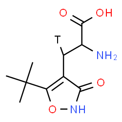 ChemSpider 2D Image | 3-[5-(2-Methyl-2-propanyl)-3-oxo-2,3-dihydro-1,2-oxazol-4-yl](3-~3~H_1_)alanine | C10H15TN2O4
