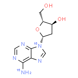 ChemSpider 2D Image | 2'-Deoxy(N~6~,1'-~15~N_2_)adenosine | C10H13N315N2O3