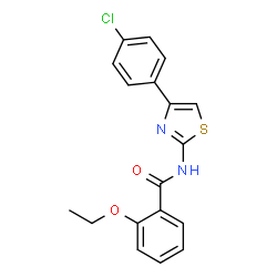 ChemSpider 2D Image | N-[4-(4-Chlorophenyl)-1,3-thiazol-2-yl]-2-ethoxybenzamide | C18H15ClN2O2S