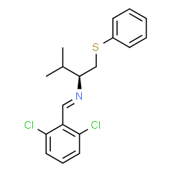 ChemSpider 2D Image | (E)-1-(2,6-Dichlorophenyl)-N-[(2S)-3-methyl-1-(phenylsulfanyl)-2-butanyl]methanimine | C18H19Cl2NS