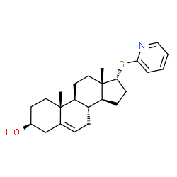 ChemSpider 2D Image | (3beta,17alpha)-17-(2-Pyridinylsulfanyl)androst-5-en-3-ol | C24H33NOS