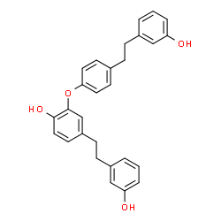 ChemSpider 2D Image | 4-[2-(3-Hydroxyphenyl)ethyl]-2-{4-[2-(3-hydroxyphenyl)ethyl]phenoxy}phenol | C28H26O4