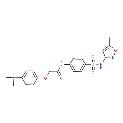 ChemSpider 2D Image | N-{4-[(5-Methyl-1,2-oxazol-3-yl)sulfamoyl]phenyl}-2-[4-(2-methyl-2-propanyl)phenoxy]acetamide | C22H25N3O5S