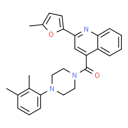 ChemSpider 2D Image | [4-(2,3-Dimethylphenyl)-1-piperazinyl][2-(5-methyl-2-furyl)-4-quinolinyl]methanone | C27H27N3O2