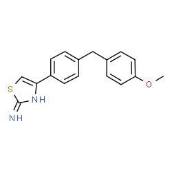 ChemSpider 2D Image | 4-[4-(4-Methoxybenzyl)phenyl]-1,3-thiazol-2(3H)-imine | C17H16N2OS