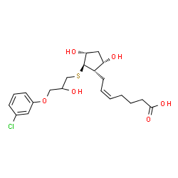 ChemSpider 2D Image | (5Z)-7-[(1S,2R,3R,5S)-2-{[3-(3-Chlorophenoxy)-2-hydroxypropyl]sulfanyl}-3,5-dihydroxycyclopentyl]-5-heptenoic acid | C21H29ClO6S