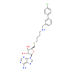 ChemSpider 2D Image | 5'-S-(4-{[(4'-Chloro-3-biphenylyl)methyl]amino}butyl)-5'-thioadenosine | C27H31ClN6O3S
