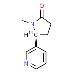 ChemSpider 2D Image | (5S)-1-Methyl-5-(3-pyridinyl)-2-(5-~14~C)pyrrolidinone | C914CH12N2O