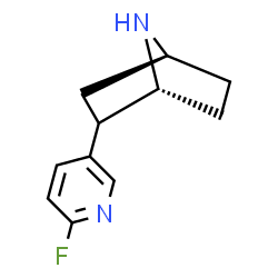 ChemSpider 2D Image | (1R,4S)-2-(6-Fluoro-3-pyridinyl)-7-azabicyclo[2.2.1]heptane | C11H13FN2