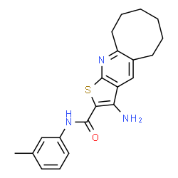 ChemSpider 2D Image | 3-Amino-N-(3-methylphenyl)-5,6,7,8,9,10-hexahydrocycloocta[b]thieno[3,2-e]pyridine-2-carboxamide | C21H23N3OS