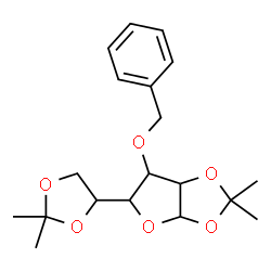 ChemSpider 2D Image | 6-(Benzyloxy)-5-(2,2-dimethyl-1,3-dioxolan-4-yl)-2,2-dimethyltetrahydrofuro[2,3-d][1,3]dioxole | C19H26O6
