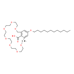 ChemSpider 2D Image | 25-(Dodecyloxy)-3,6,9,12,15,18,21-heptaoxabicyclo[21.3.1]heptacosa-1(27),23,25-triene-27-carboxylic acid | C33H56O10