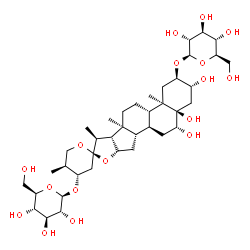 ChemSpider 2D Image | (2alpha,3beta,5alpha,6beta,24S,25S)-2-(beta-D-Glucopyranosyloxy)-3,5,6-trihydroxyspirostan-24-yl beta-D-glucopyranoside | C39H64O17