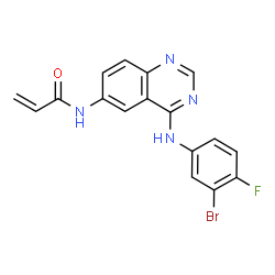 ChemSpider 2D Image | N-{4-[(3-Bromo-4-fluorophenyl)amino]-6-quinazolinyl}acrylamide | C17H12BrFN4O