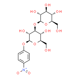ChemSpider 2D Image | 4-Nitrophenyl 3-O-Î²-D-glucopyranosyl-Î²-D-glucopyranoside | C18H25NO13