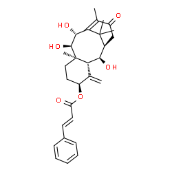 ChemSpider 2D Image | (2alpha,5alpha,9alpha,10beta)-2,9,10-Trihydroxy-13-oxotaxa-4(20),11-dien-5-yl (2E)-3-phenylacrylate | C29H36O6