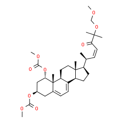 ChemSpider 2D Image | (1alpha,3beta,20S,22Z)-25-(Methoxymethoxy)-24-oxocholesta-5,7,22-triene-1,3-diyl dimethyl biscarbonate | C33H48O9