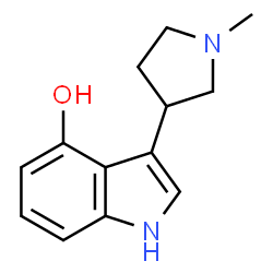 ChemSpider 2D Image | 3-(1-Methyl-3-pyrrolidinyl)-1H-indol-4-ol | C13H16N2O