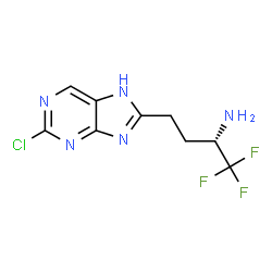 ChemSpider 2D Image | (2S)-4-(2-Chloro-7H-purin-8-yl)-1,1,1-trifluoro-2-butanamine | C9H9ClF3N5