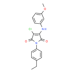 ChemSpider 2D Image | 3-Chloro-1-(4-ethylphenyl)-4-[(3-methoxyphenyl)amino]-1H-pyrrole-2,5-dione | C19H17ClN2O3