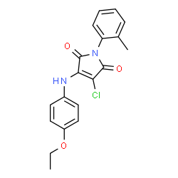 ChemSpider 2D Image | 3-Chloro-4-[(4-ethoxyphenyl)amino]-1-(2-methylphenyl)-1H-pyrrole-2,5-dione | C19H17ClN2O3