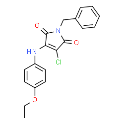 ChemSpider 2D Image | 1-Benzyl-3-chloro-4-[(4-ethoxyphenyl)amino]-1H-pyrrole-2,5-dione | C19H17ClN2O3