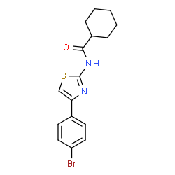 ChemSpider 2D Image | N-[4-(4-Bromophenyl)-1,3-thiazol-2-yl]cyclohexanecarboxamide | C16H17BrN2OS