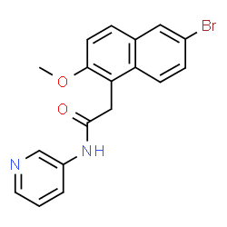 ChemSpider 2D Image | 2-(6-Bromo-2-methoxy-1-naphthyl)-N-(3-pyridinyl)acetamide | C18H15BrN2O2