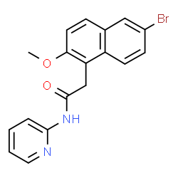 ChemSpider 2D Image | 2-(6-Bromo-2-methoxy-1-naphthyl)-N-(2-pyridinyl)acetamide | C18H15BrN2O2