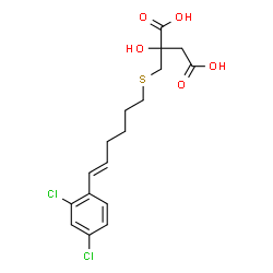 ChemSpider 2D Image | 2-({[(5E)-6-(2,4-Dichlorophenyl)-5-hexen-1-yl]sulfanyl}methyl)-2-hydroxysuccinic acid | C17H20Cl2O5S