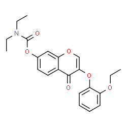 ChemSpider 2D Image | 3-(2-Ethoxyphenoxy)-4-oxo-4H-chromen-7-yl diethylcarbamate | C22H23NO6