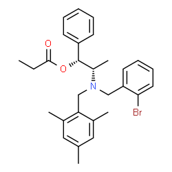 ChemSpider 2D Image | (1R,2S)-2-[(2-Bromobenzyl)(mesitylmethyl)amino]-1-phenylpropyl propionate | C29H34BrNO2