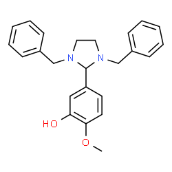 ChemSpider 2D Image | 5-(1,3-Dibenzyl-2-imidazolidinyl)-2-methoxyphenol | C24H26N2O2