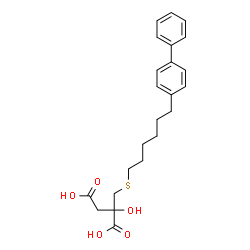 ChemSpider 2D Image | 2-({[6-(4-Biphenylyl)hexyl]sulfanyl}methyl)-2-hydroxysuccinic acid | C23H28O5S