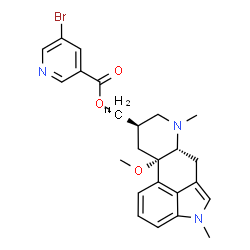 ChemSpider 2D Image | [(8beta)-10-Methoxy-1,6-dimethylergolin-8-yl](~14~C)methyl 5-bromonicotinate | C2314CH26BrN3O3