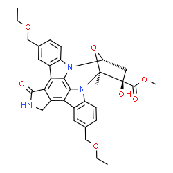 ChemSpider 2D Image | methyl (5S,6R,8R)-2,11-bis(ethoxymethyl)-6-hydroxy-5-methyl-13-oxo-5,6,7,8,14,15-hexahydro-13H-5,8-epoxy-4b,8a,14-triazadibenzo[b,h]cycloocta[1,2,3,4-jkl]cyclopenta[e]-as-indacene-6-carboxylate | C33H33N3O7