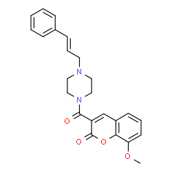 ChemSpider 2D Image | 8-Methoxy-3-[4-(3-phenyl-allyl)-piperazine-1-carbonyl]-chromen-2-one | C24H24N2O4
